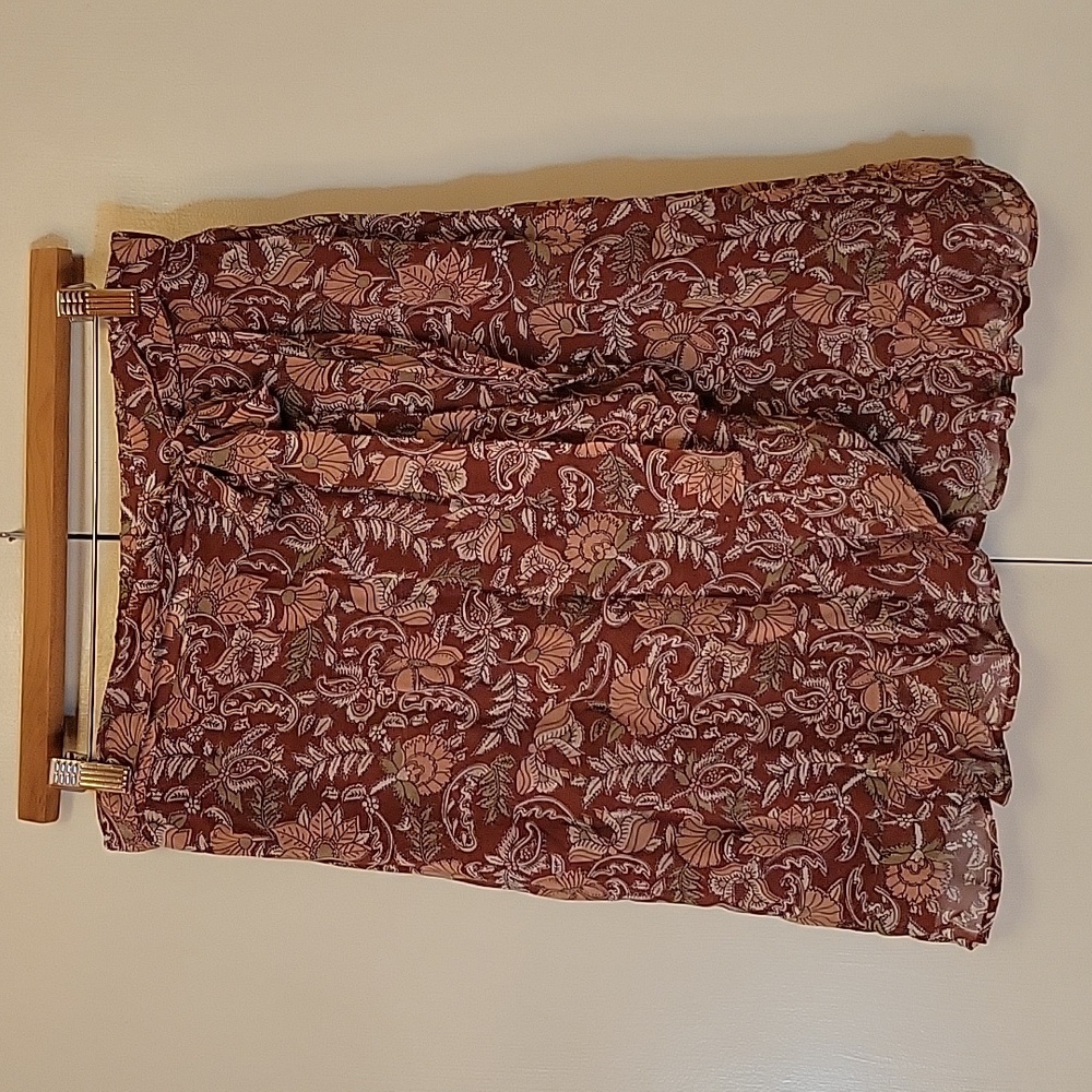 Anthropologie Faux-Wrap Floral Mini Skirt